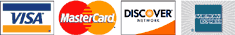 we except credit cards, Vist, Master Card, Discover and American Express